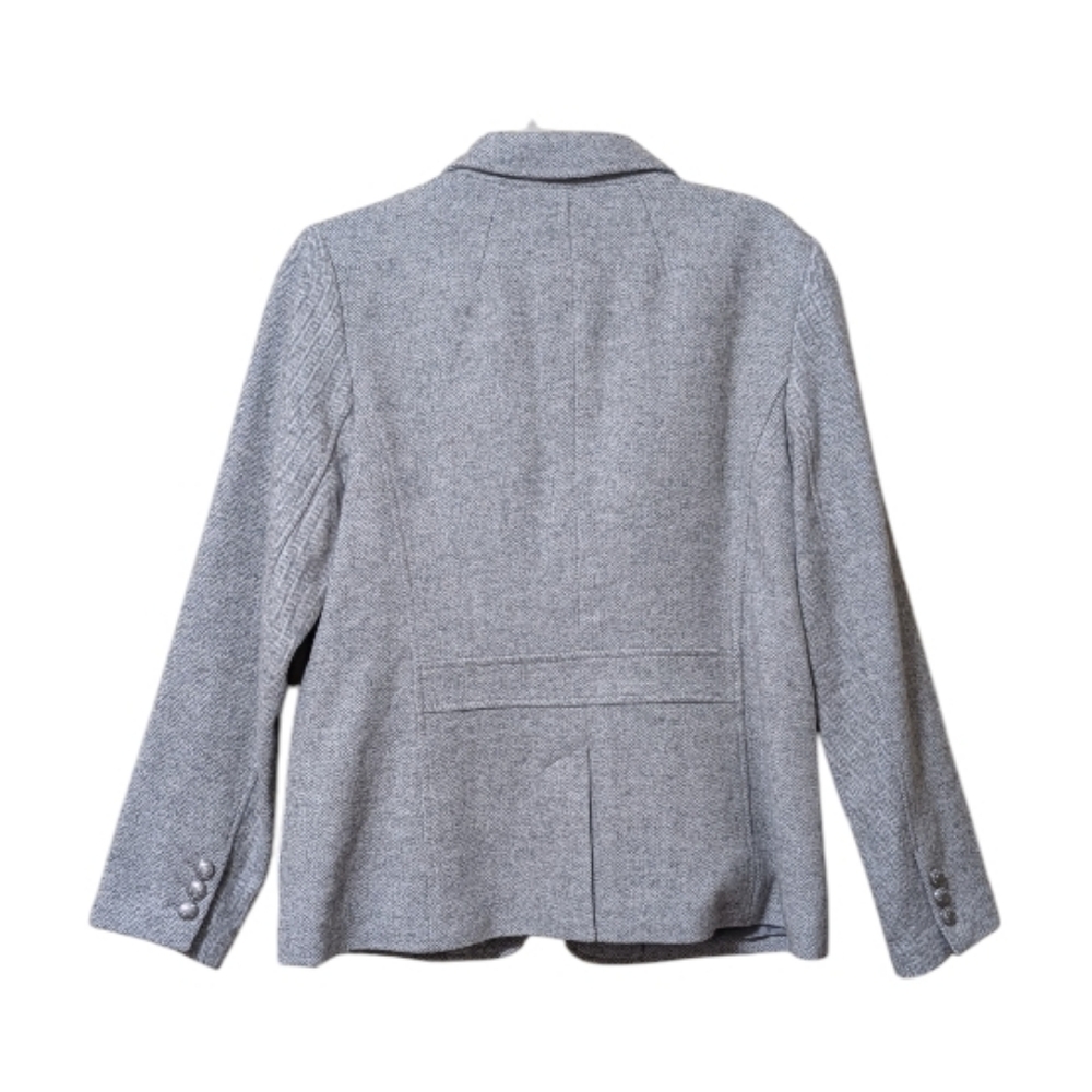 Talbots Structured Gray Herringbone Wool-Blend Tw… - image 2